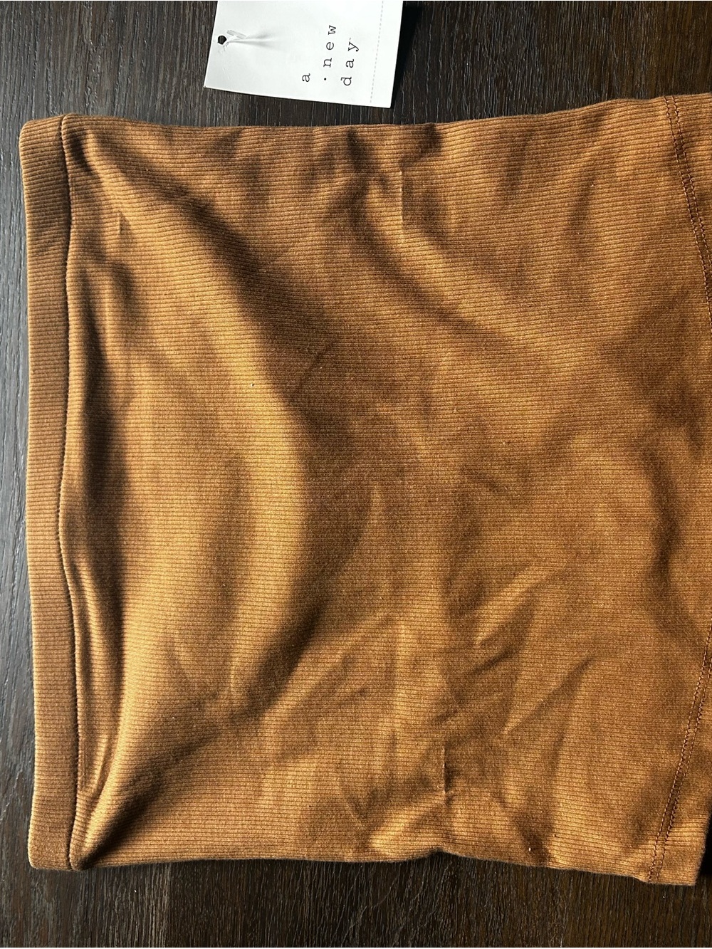 a new day Brown Ribbed Crop Top
